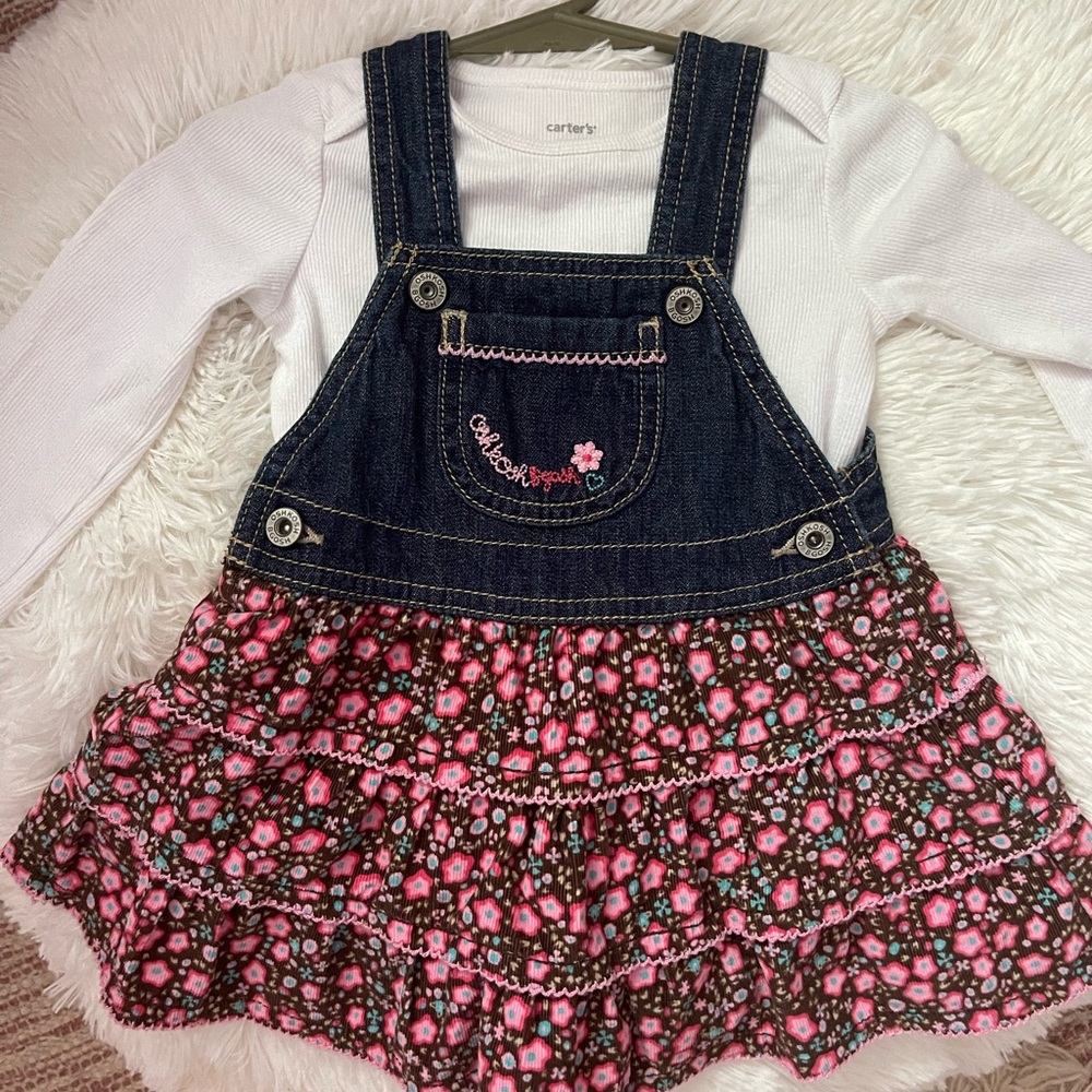 OshKosh Floral Denim Corduroy Dress